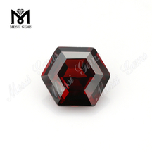 synthetic zircon diamond hexagon shape stones stones in garnet color 