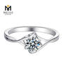 1 quilat def moissanite ouro banhado 925 anel de prata esterlina para mulheres