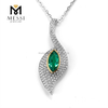 14k 18k white gold 0.8ct MQ Emerald gemstone fashion necklace wholesale