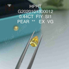 0.44ct FVY SI1 EX Pear cut synthetic yellow diamond
