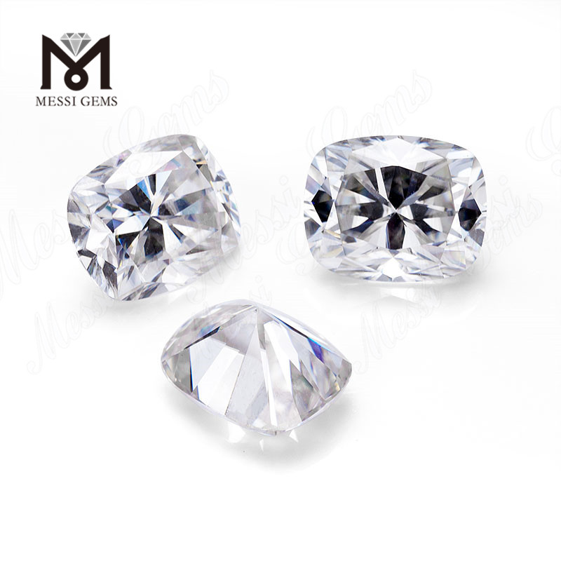 piedras preciosas sueltas de 8x10 mm CUCHION EF White Wuzhou Moissanite Precio por quilates