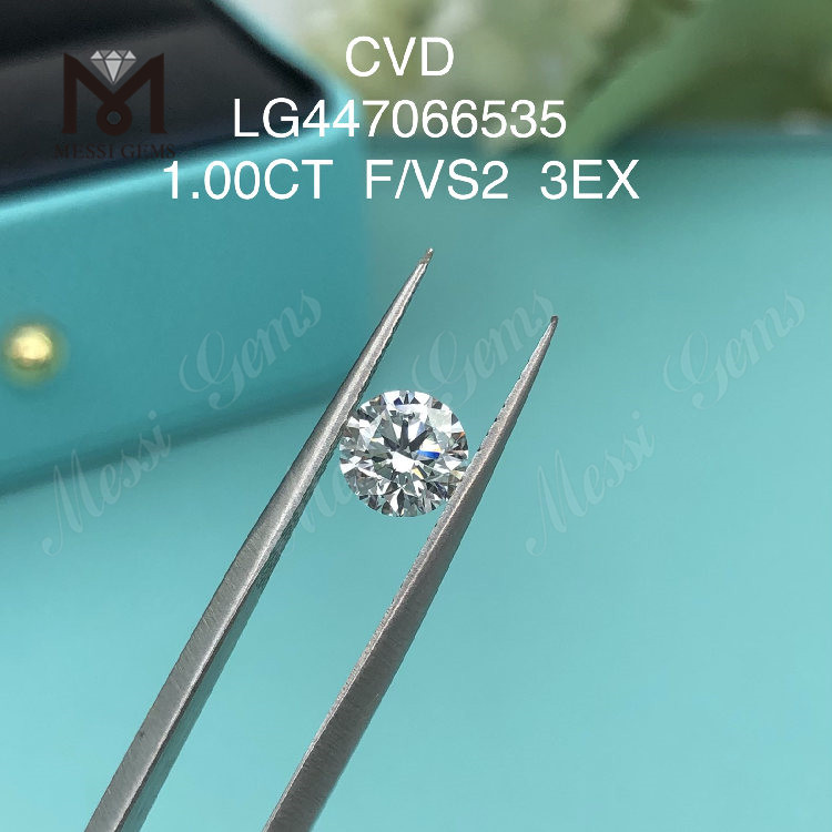 1 carat F VS2 Round BRILLIANT EX Cut CVD lab diamonds IGI