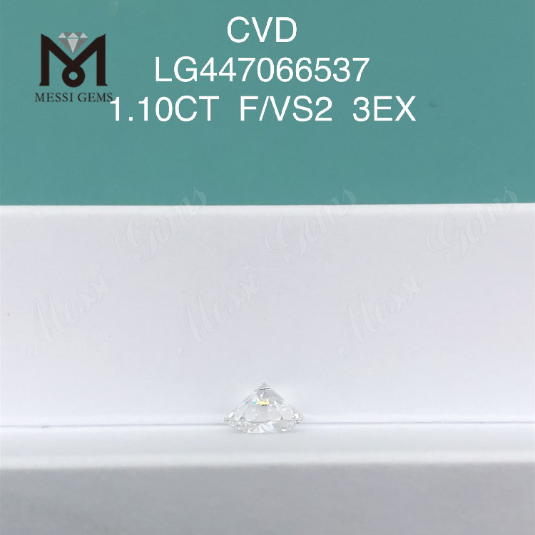 1.10 carat F VS2 Round BRILLIANT EX Cut HPHT lab diamonds