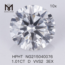 1.01CT D VVS2 3EX Lab Grown Diamond HPHT stone