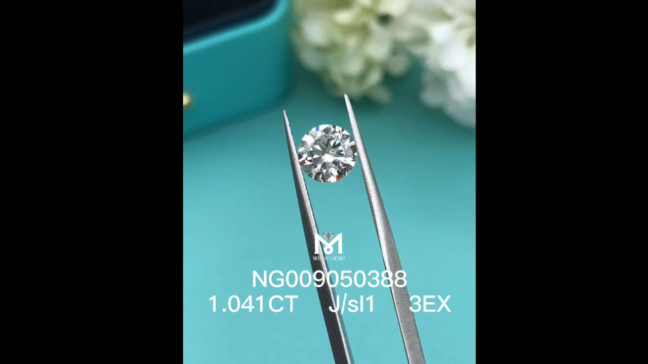 1.041ct J SI1 white Lab Grown Diamond stone I SI EX Cut diamond video