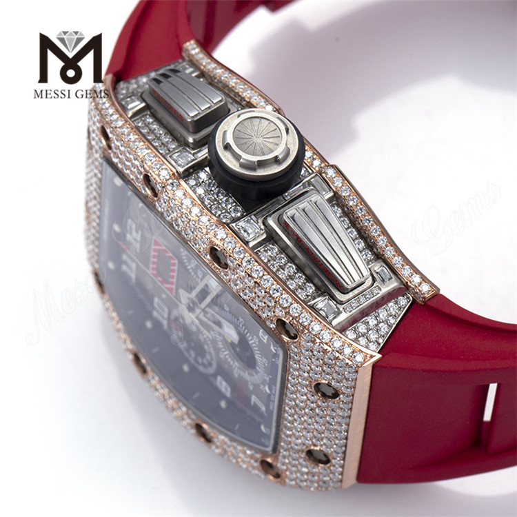 Brand Hand Set Iced Out Luxury Vvs Moissanite Watch Custom Design