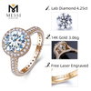 14K 18K yellow Gold 3Ct synthetic lab diamond Ring HPHT 3 carat diamond ring