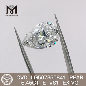 5.45CT E VS1 EX VG PEAR cut CVD lab grown diamond LG567350841