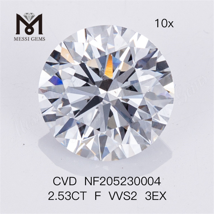 2.53ct F VVS2 3EX Round Shape factory made diamonds Wholesale
