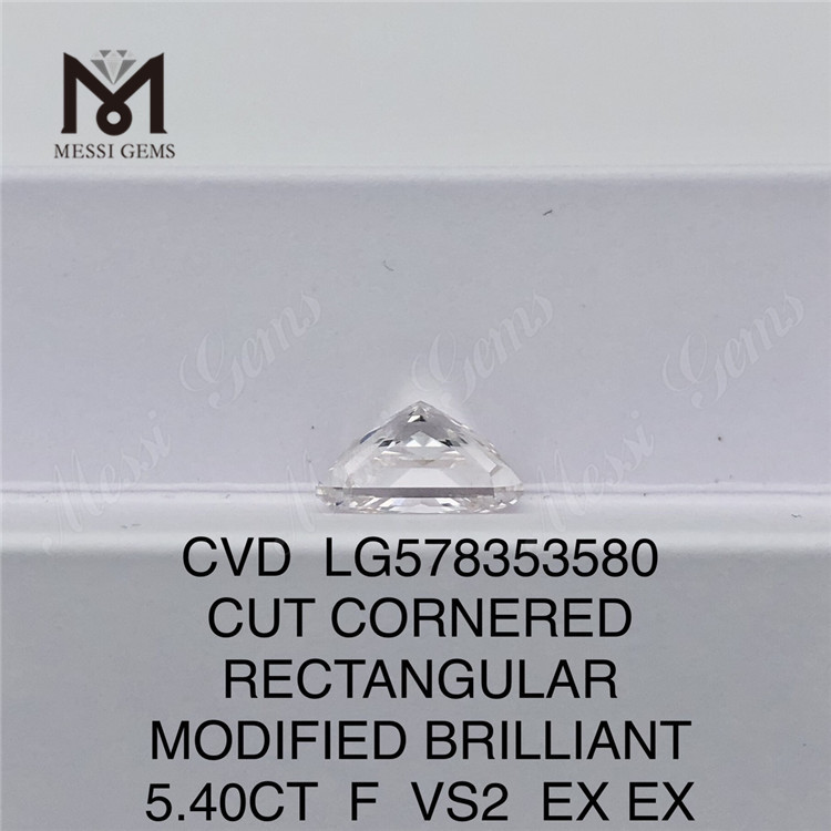 5.40CT F VS2 EX EX RECTANGULAR MODIFIED BRILLIANT high quality lab diamonds CVD LG578353580