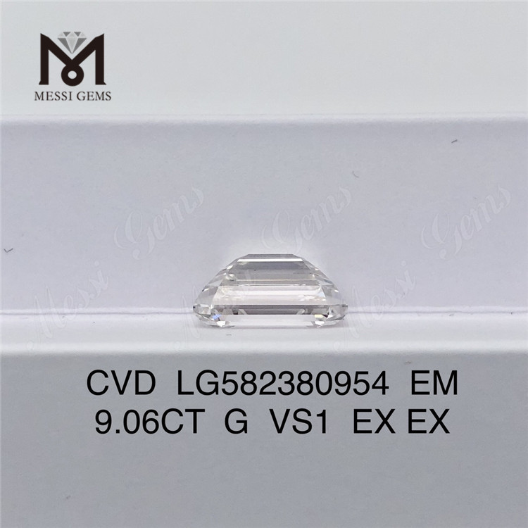 9.06CT G VS1 EM cut EX EX emerald lab created diamond CVD LG582380954