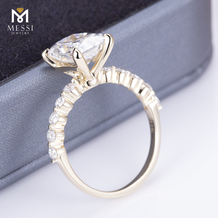 moissanite ring with gold band