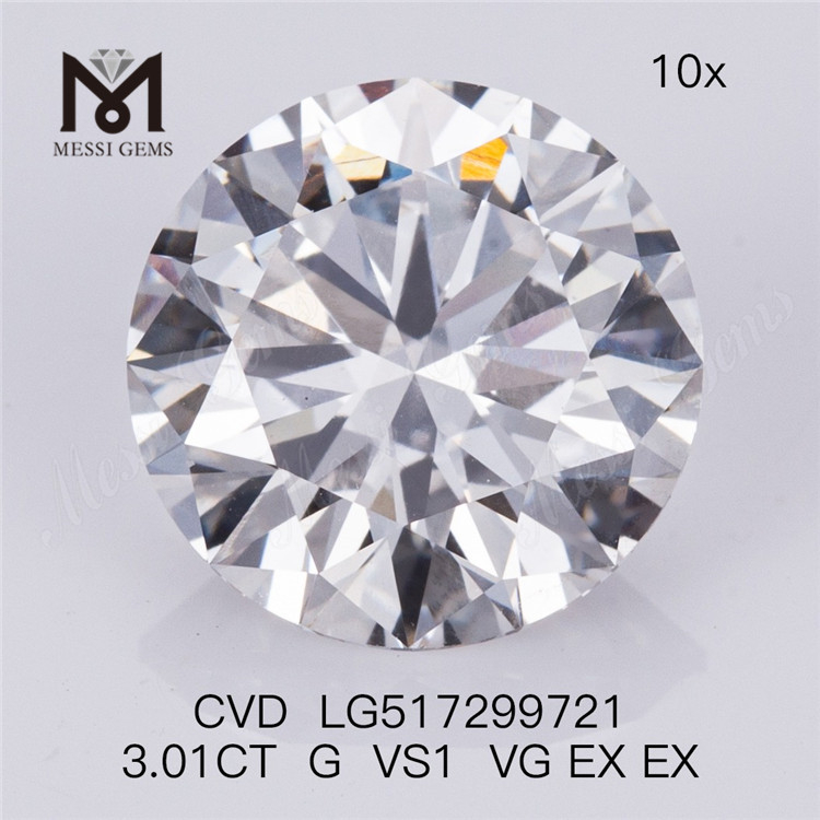 3.012carat g 색상 VS1 선명도 공장 가격 Instock Fast Shipping Lab 성장 CVD 다이아몬드