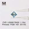 1.15ct Princess FIGB VS1 EX VG lab grown diamond CVD LG506176432