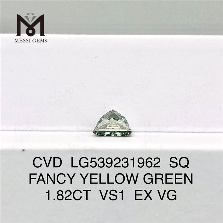 1.82 carat best loose lab diamond SQ Fancy Yellow Green lab diamond cost factory price