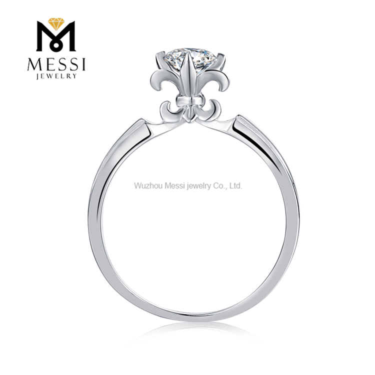 Classic Micro Inlays Gold Plated 925 Silver 1 Carat DEF Moissanite Diamond Jewellery Ring for Engagement