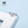 Customized Gold Plated 925 Sterling Silver Jewelry Moissanite Wedding Ring