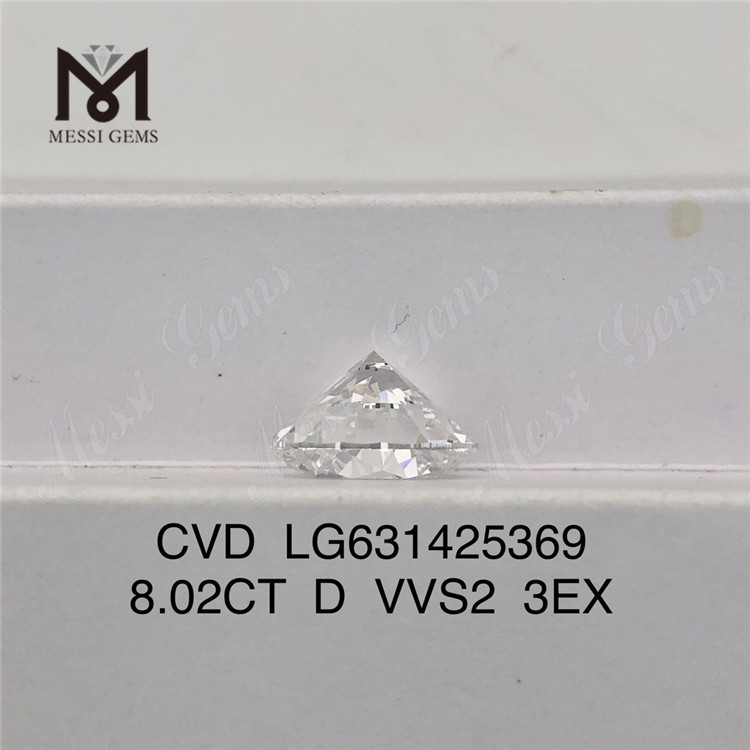 8.02CT white the diamond lab round D VVS2 3EX IGI LG631425369丨Messigems 