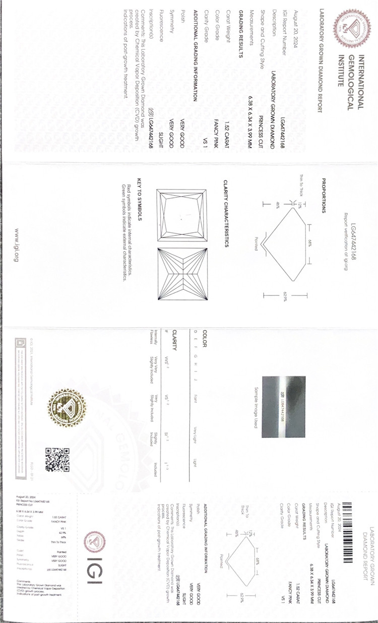 igi 1.52ct loose manufactured diamonds