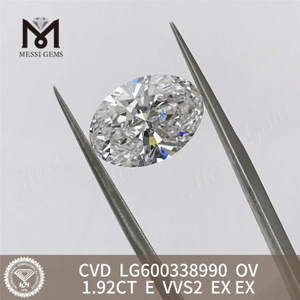 1.92CT E VVS2 EX EX OV lab grown diamond cvd LG600338990 Eco-Friendly丨Messigems 