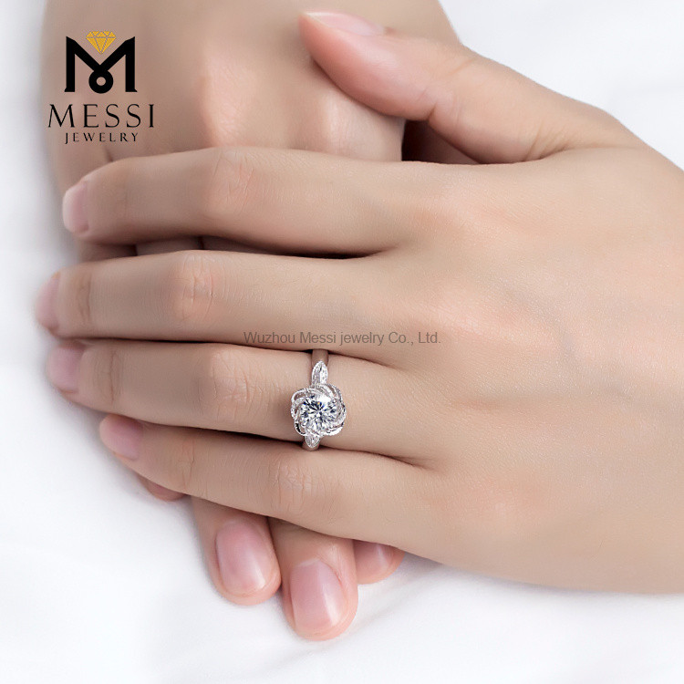 14K White Gold Ring Fashion Designer Diamond Rings Gift Jewerly