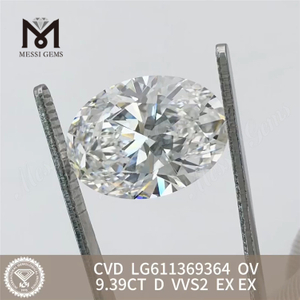 9.39CT lab created diamonds OV D VVS2 LG611369364丨Messigems