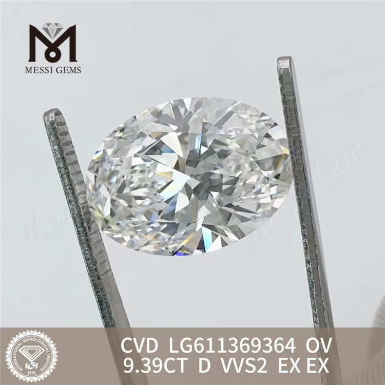 9.39CT lab created diamonds OV D VVS2 LG611369364丨Messigems