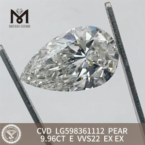 9.96CT PEAR Shape E VVS2 CVD Loose Grown Diamond LG598361112丨Messigems