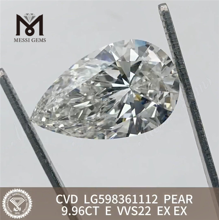9.96CT PEAR Shape E VVS2 CVD Loose Grown Diamond LG598361112丨Messigems