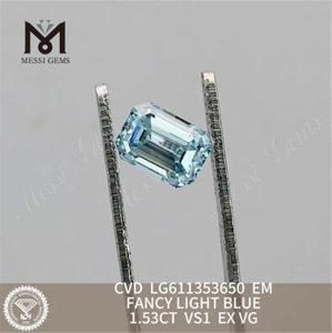 1.53CT EM FANCY LIGHT BLUE VS1 CVD loose grown diamond LG611353650 