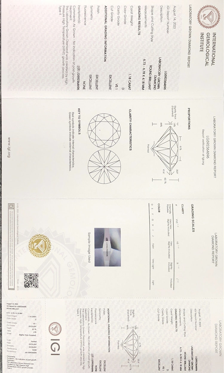 hpht loose diamonds certificate