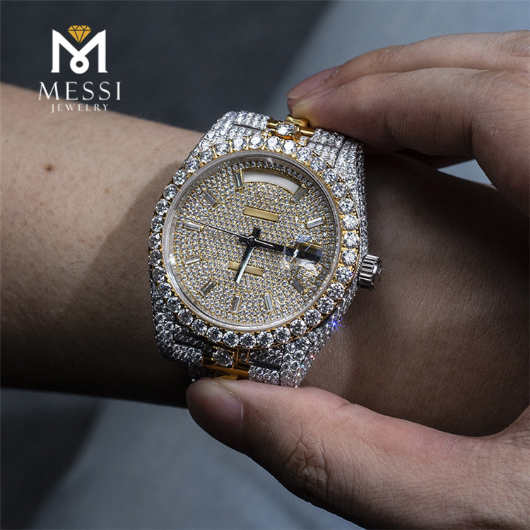 iced out moissanite watch