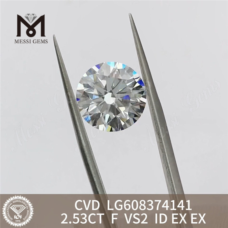 2.53CT F VS2 EX Cvd Lab Grown Diamond Ethical Durable And Brilliant As Mined Diamonds丨Messigems LG608374141