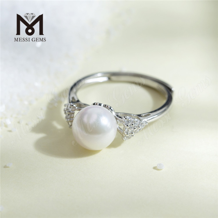 8-8.5mm akoya Beautiful Pearl Silver Rings for Sale