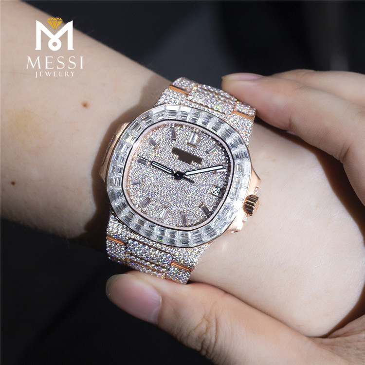 iced out moissanite watch for sale