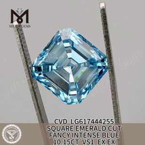 10.15CT VS1 FANCY INTENSE BLUE SQUARE EMERALD man made diamonds cost丨Messigems CVD LG617444255