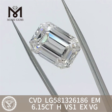 6.15CT H emerald cut cvd diamond VS1 EX VG LG581326186