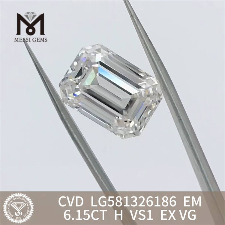 6.15CT H emerald cut cvd diamond VS1 EX VG LG581326186