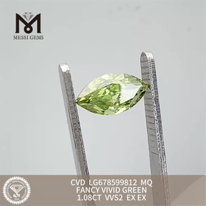 1.08CT MQ FANCY VIVID GREEN LAB DIAMOND VVS2 EX EX CVD LG678599812