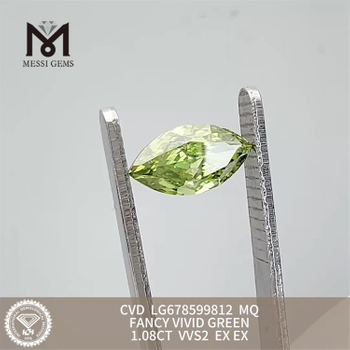 1.08CT MQ FANCY VIVID GREEN LAB DIAMOND VVS2 EX EX CVD LG678599812
