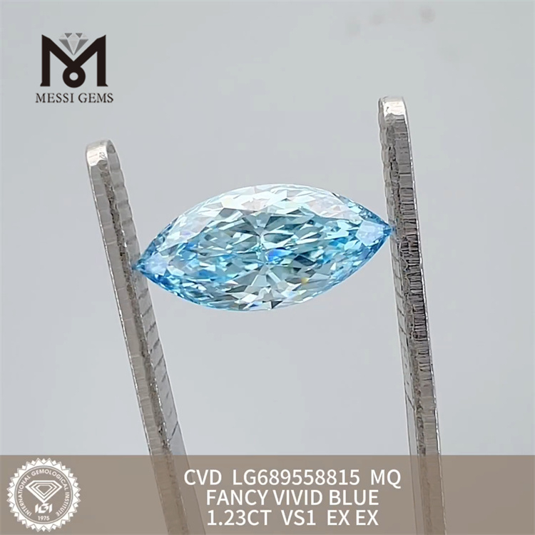 1.23CT VS1 MQ VS simulated diamond FANCY VIVID BLUE EX EX CVD Diamond LG689558815