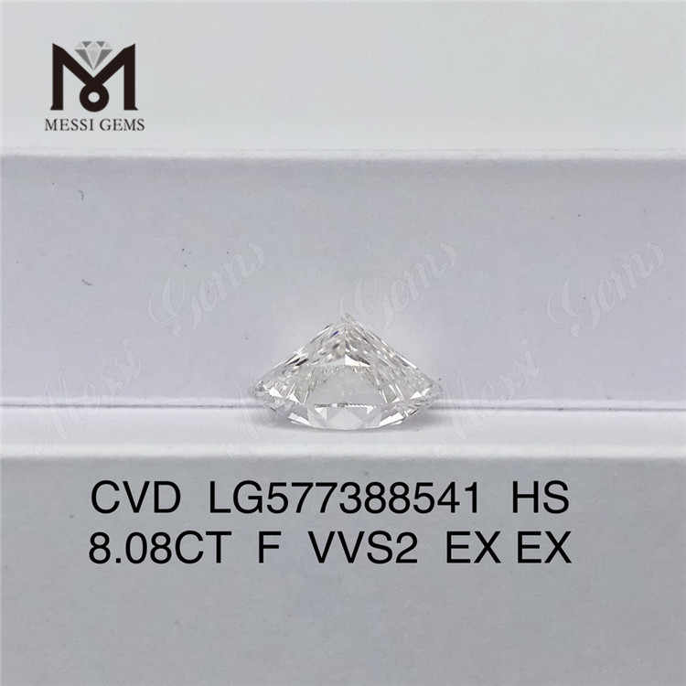 8.08CT F VVS2 EX HS Heart shape CVD fabricated diamonds LG577388541丨Messigems