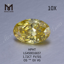 1.72ct FVY OVAL BRILLIANT cut SI1 lab grown diamond