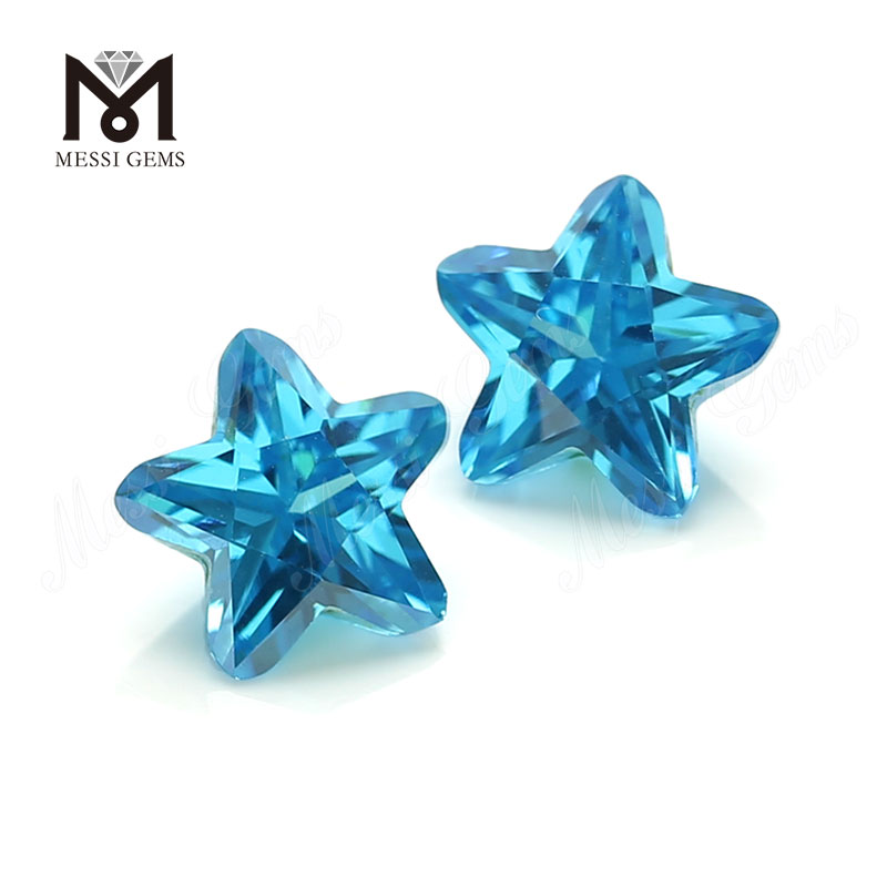 Aqua marine star shape cubic zirconia stones 3*3-12*12mm CZ loose gems 