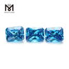 Machine octagon cut 10x14mm Aquamarine cubic zirconia in loose gemstone 