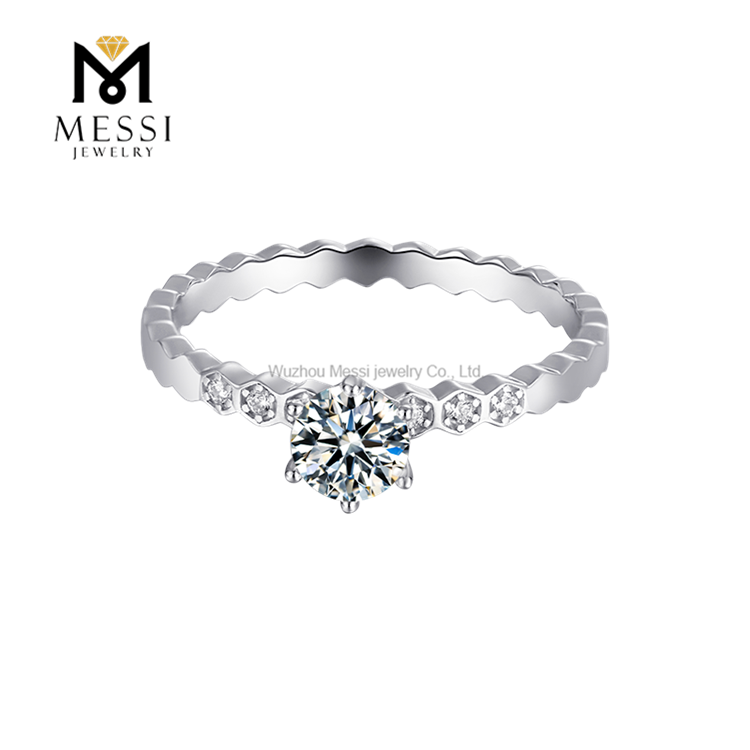 14K 18k gold plating 925 sterling silver jewelry moissanite engagement silver ring