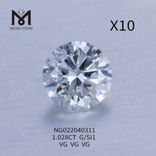 G 1.028ct SI1 white Lab Grown Diamond stone Round EX CUT