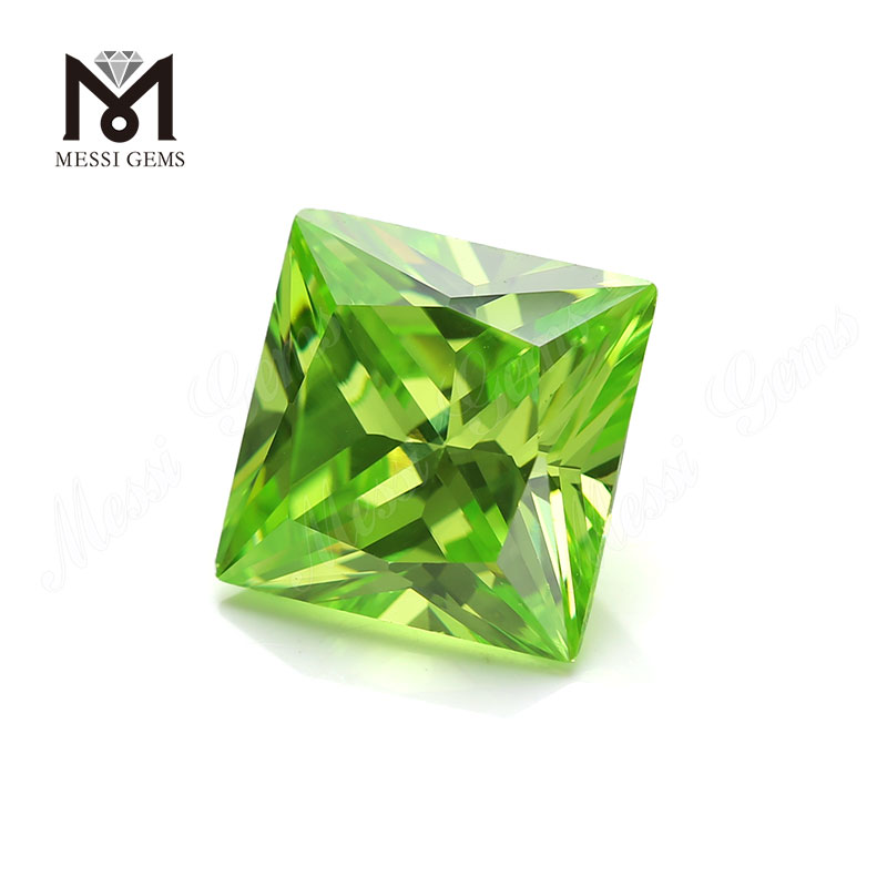  Color cubic zirconia apple green square shape CZ stones with cheap price