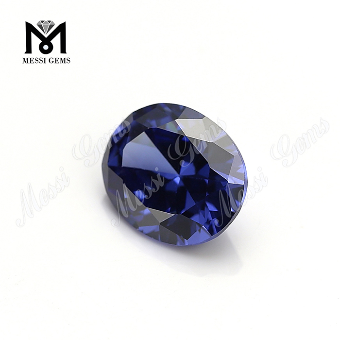 Synthetic cheap price 8x10mm tanzanite oval cut cubic zirconia stone 