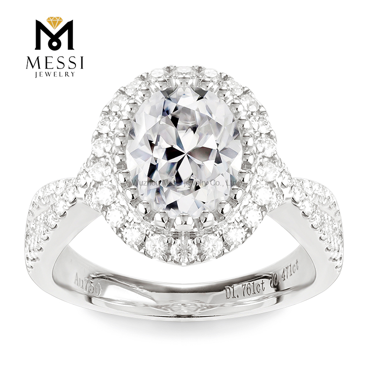 1.8 carat 14k/18k wedding rings moissanite gold ring for girl